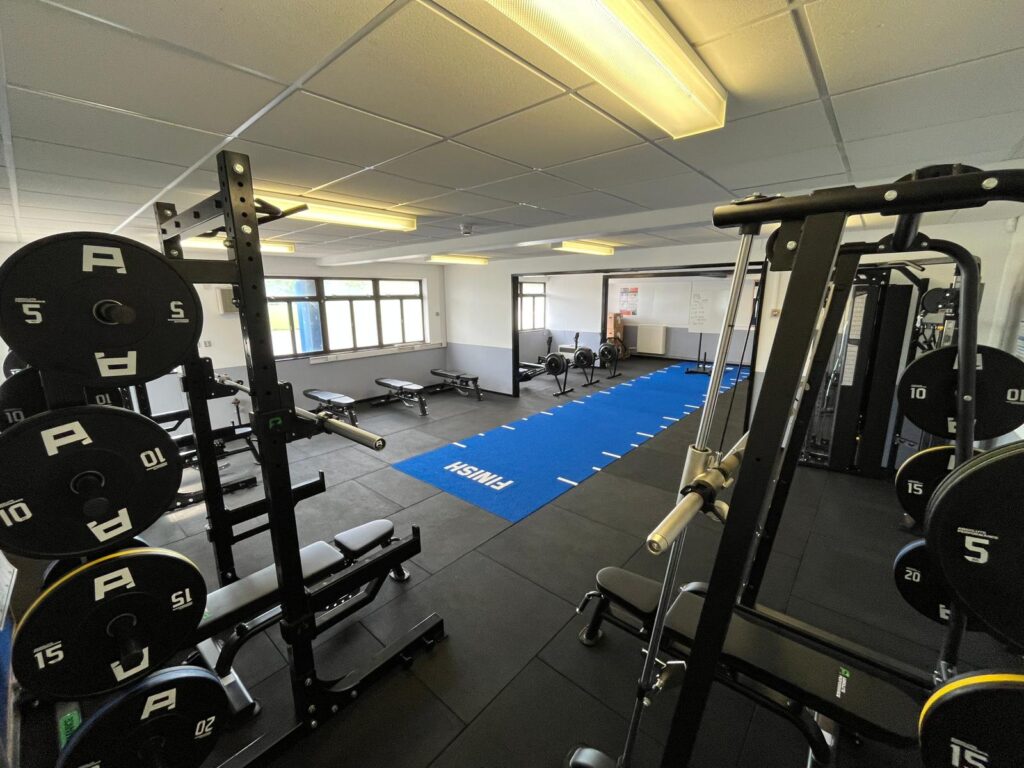 The classroom at Lydiard Park Academy transformed into an elite gym facility
